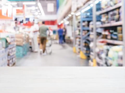 Empty table in front of blurred background 스톡 사진