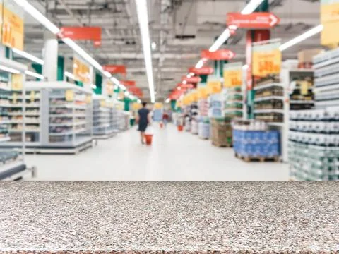Empty table in front of blurred background Stockfoto's