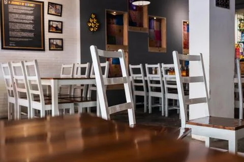 Empty Table in Indian Cafe Stock Photos