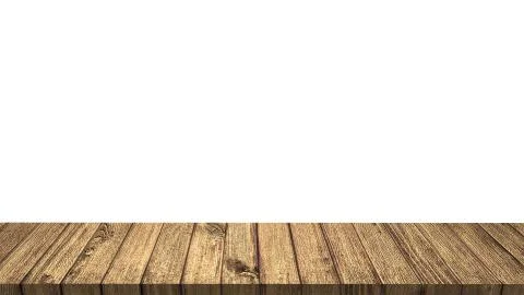 Empty table on Isolated white background. 3D illustration. Clipping path Illustrazione stock