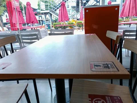 An Empty Table at KFC Stock Photos