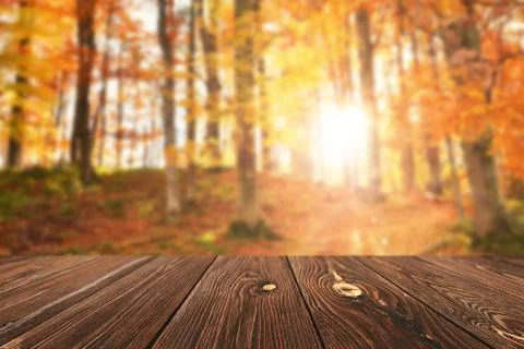 Empty table for product display monatges Stock Photos