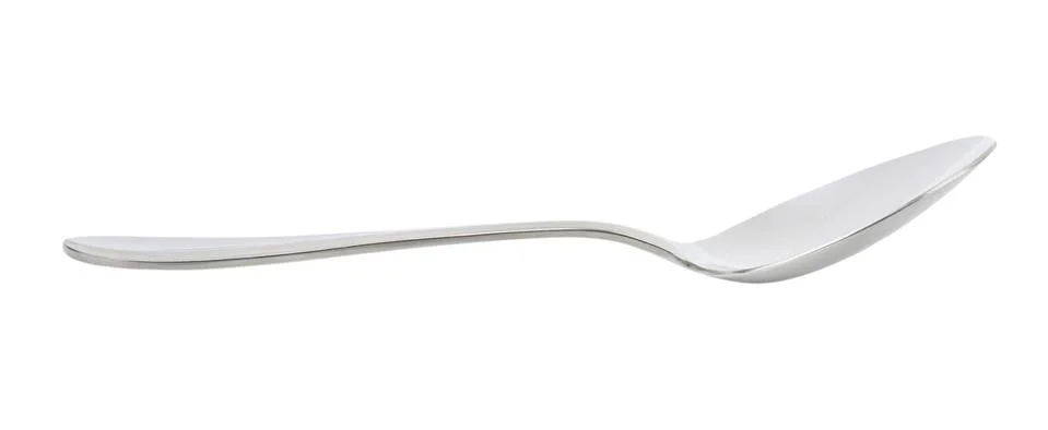 Empty table spoon on white background Stock Photos