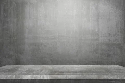 Empty table top Ready for product display montage; cement table and gray ceme Stock Photos