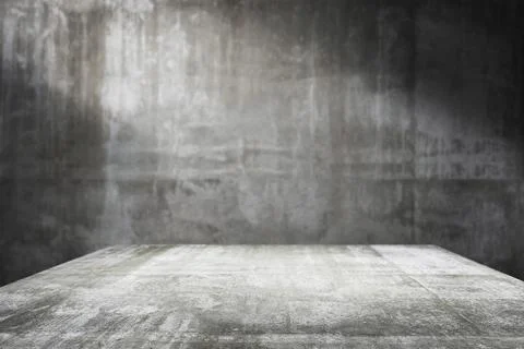 Empty table top Ready for product display montage; cement table and gray ceme Stock Photos