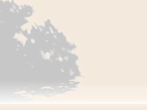 Empty Table with Tree Shadow on Wall Texture Background Stock Illustration