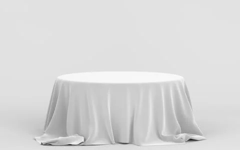 Empty table with white background, 3d rendering. イラスト素材