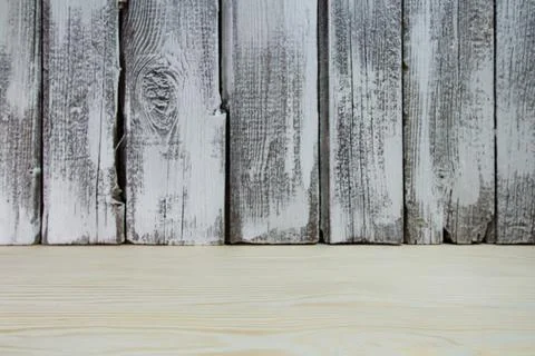 An empty table on a wooden background Stock Photos