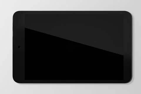 Empty tablet computer screen with white background, 3d rendering. Stock Illustration