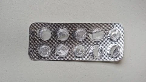 Empty tablets foil Stock Photos