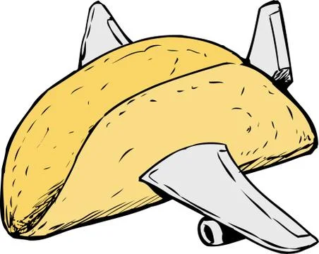 Empty Taco Shell as Jet Plane 库存插图
