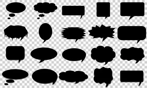 Empty talk bubbles empty black Ilustração Stock