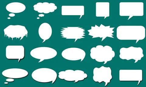 Empty talk bubbles empty white Stock Illustration