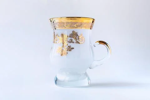 Empty tea glass isolated on white background Stock Photos