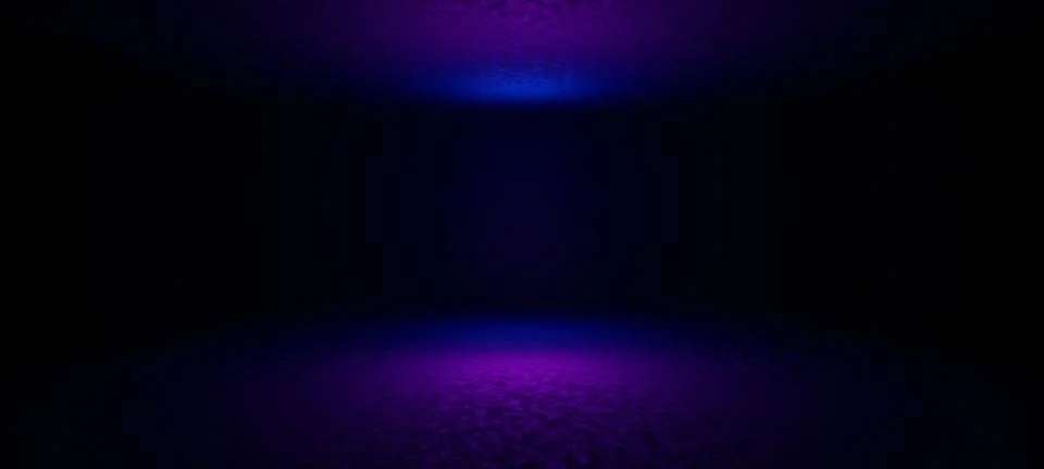 Empty Technology Hall Or Corridor Dystopian Neon with Indigo Colors Alien Fut Ilustração Stock