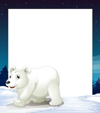 An empty template with a polar bear Stock Illustration