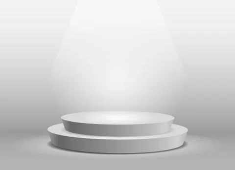 Empty template of white round podium Stock Illustration