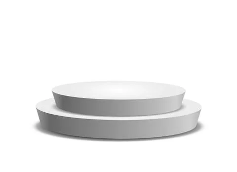 Empty template of white round podium Stock Illustration