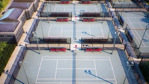 Empty Tennis Courts Drone Stock Footage 248713637