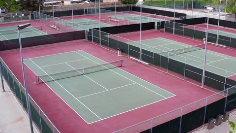 Empty Tennis Courts During Coronavirus Lockdown Video stock 128404600