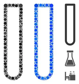 Empty Test Tube Composition Icon of Round Dots Stock Illustration