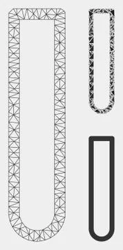Empty Test Tube Vector Mesh 2D Model and Triangle Mosaic Icon Illustrazione stock