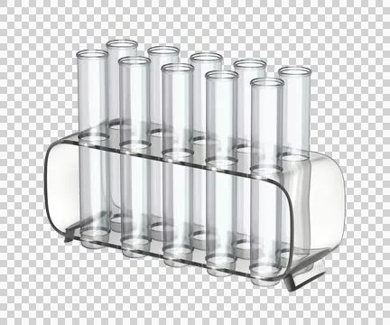 Empty test tubes in a rack Illustrazione stock