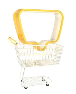 Empty text bubble in a shopping cart Stock Illustration
