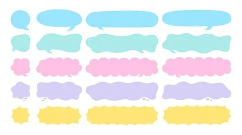 Empty text bubbles and thought bubbles for chats and messages. Illustrazione stock