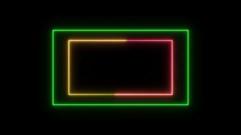 Empty text neon frame.Electrical lines rectangular frame tablet pattern for.. Stock Footage 331653572
