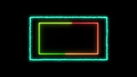 Empty text neon frame.Electrical lines rectangular frame tablet pattern for.. Stock Footage 331654374