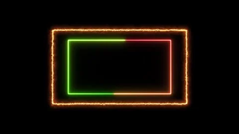 Empty text neon frame.Electrical lines rectangular frame tablet pattern for.. Stock Footage 331654378