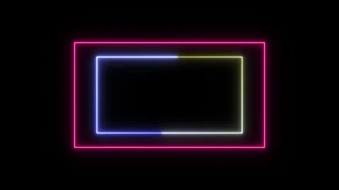 Empty text neon frame.Electrical lines rectangular frame tablet pattern for.. Stock Footage 332582299