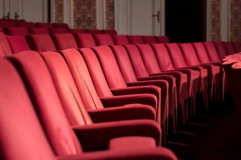 Empty theater chairs Stock Photos