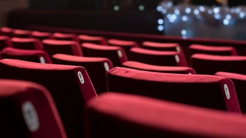 Empty theater chairs Stock Photos