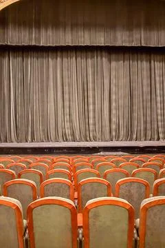 Empty theater hall before a performance Stock Photos
