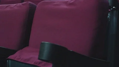 Empty theater with purple chairs Stock Footage 83553686