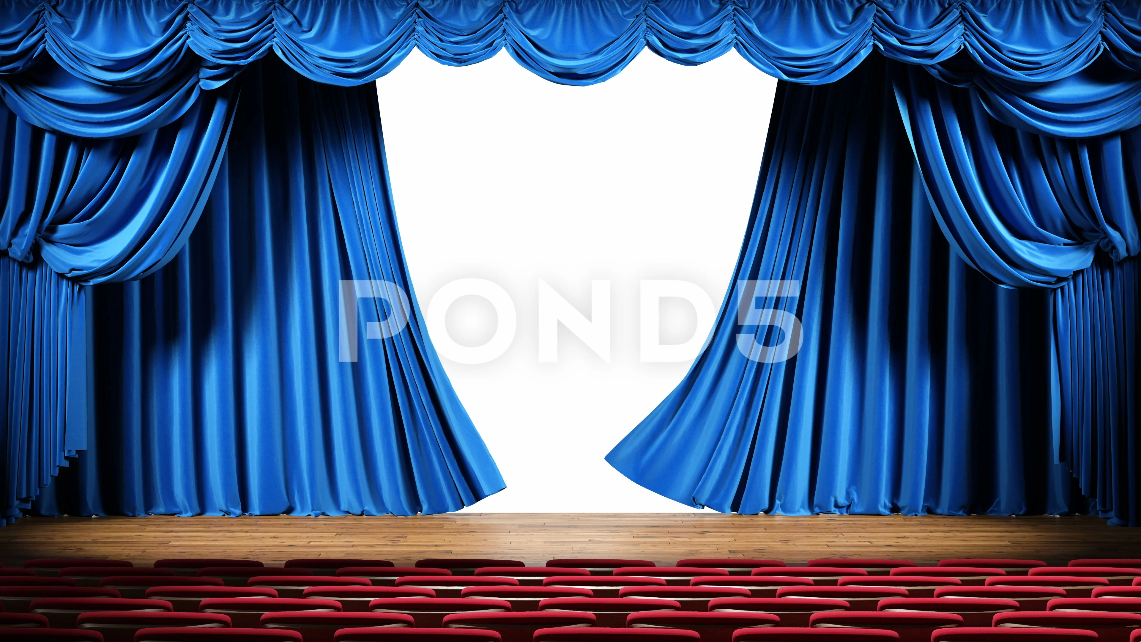 blue theater curtains