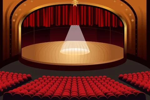 Empty Theater Stage Stock Illustration