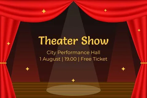 Empty Theater Stage Stock Illustration