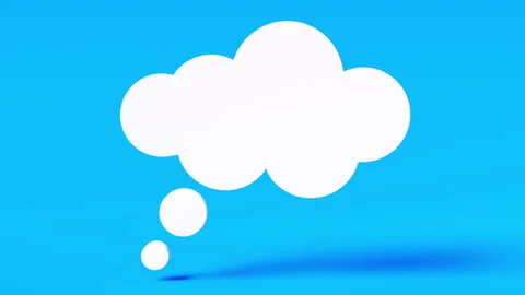 Empty thought cloud on blue background with copy space for ideas and memories. Stock Footage 209619770