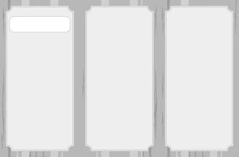 Empty Three-Panel Menu Template with Elegant Borders on Gray Textured Background Stock Illustration