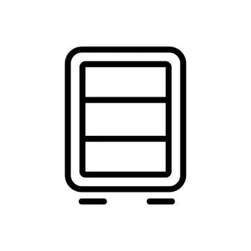 Empty three refrigerator shelves icon vector outline illustration Illustrazione stock