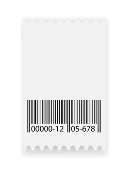 Empty ticket template. Blank concert ticket or lottery coupon. Event coupon or Stock Illustration