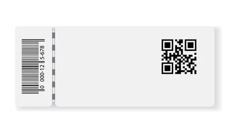 Empty ticket template. Blank concert ticket or lottery coupon. Event coupon or Stock Illustration
