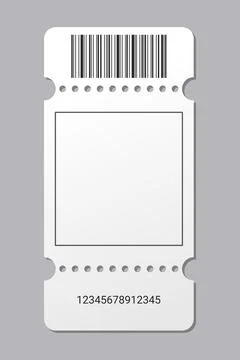 Empty ticket template. Blank concert ticket or lottery coupon. Event coupon or Illustrazione stock