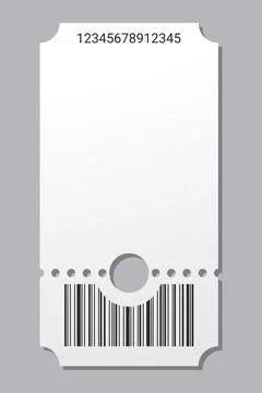 Empty ticket template. Blank concert ticket or lottery coupon. Event coupon or Illustrazione stock