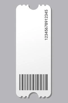 Empty ticket template. Blank concert ticket or lottery coupon. Event coupon or Stock Illustration