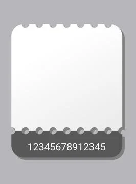 Empty ticket template. Blank concert ticket or lottery coupon. Event coupon or Illustrazione stock