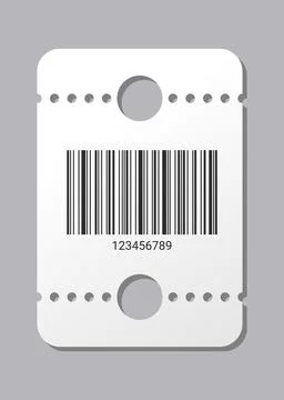 Empty ticket template. Blank concert ticket or lottery coupon. Event coupon or Stock Illustration